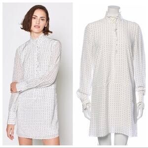 Joie Prynn Long Sleeve Shirtdress in Porcelain Size Small